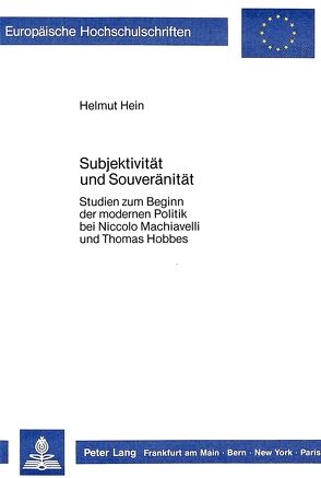 Subjektivität und Souveränität von Hein,  Helmut