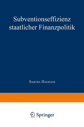 Subventionseffizienz staatlicher Finanzpolitik von Haghani,  Sascha