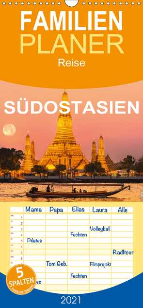 SÜDOSTASIEN – Familienplaner hoch (Wandkalender 2021 , 21 cm x 45 cm, hoch) von INSIGHT,  asia