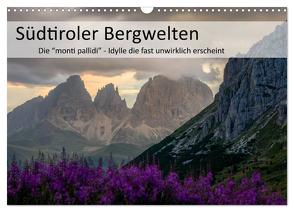 Südtiroler Bergwelten – Die monti pallidi, Idylle die fast unwirklich erscheint (Wandkalender 2024 DIN A3 quer), CALVENDO Monatskalender von Weber,  Götz