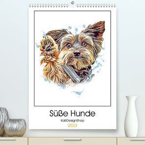 Süße Hunde (Premium, hochwertiger DIN A2 Wandkalender 2023, Kunstdruck in Hochglanz) von KalliDesignShop