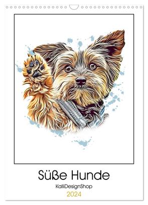 Süße Hunde (Wandkalender 2024 DIN A3 hoch), CALVENDO Monatskalender von KalliDesignShop,  KalliDesignShop