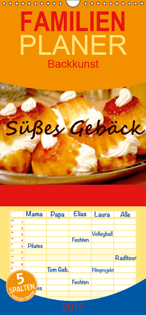 Süßes Gebäck – Familienplaner hoch (Wandkalender 2019 , 21 cm x 45 cm, hoch) von Wolf,  Jan