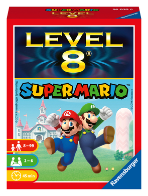 Ravensburger 26070 – Super Mario – Level 8, Kartenspiel ab 8 Jahren, Gesellschaftsspiel für 2-6 Spieler, Familienspiel, Super Mario Edition