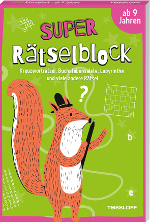 Super Rätselblock ab 9 Jahren.Kreuzworträtsel, Buchstabensalate, Labyrinthe und viele andere Rätsel von Heine,  Stefan