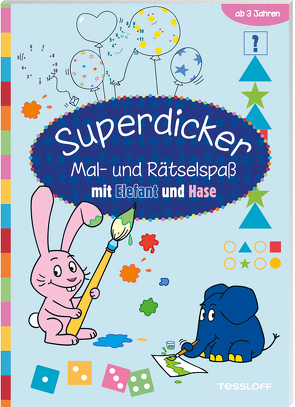 Superdicker Mal-und Rätselspaß mit ELEFANT und HASE von Baier,  Katja