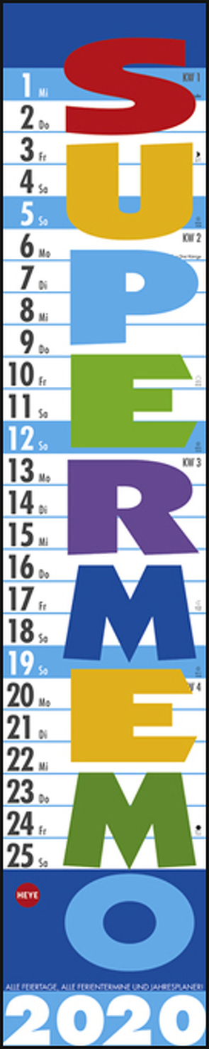 Supermemo Kalender 2020 von Heye