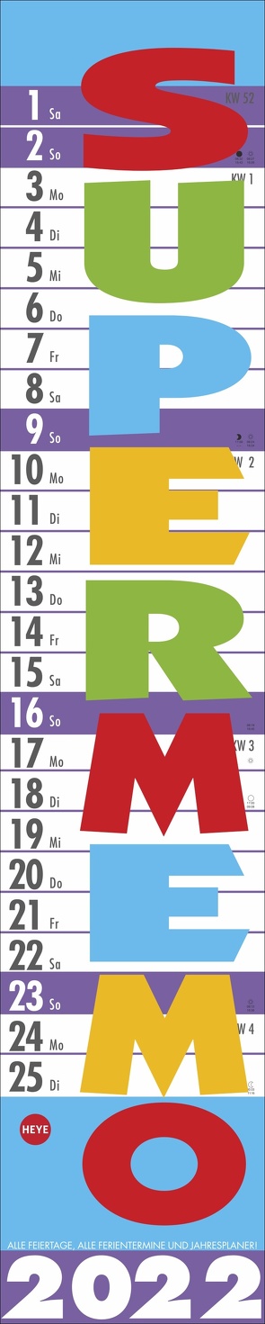 Supermemo Kalender 2022 von Heye