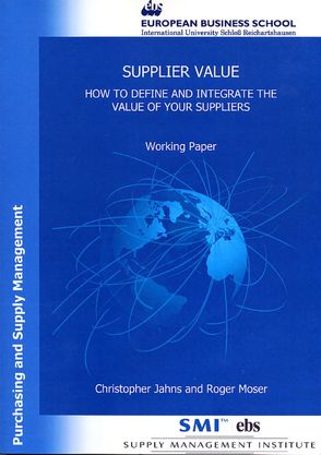 Supplier Value von Jahns,  Christopher, Moser,  Roger