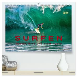 Surfen – Wasser, Wind und coole Typen (hochwertiger Premium Wandkalender 2024 DIN A2 quer), Kunstdruck in Hochglanz von Roder,  Peter