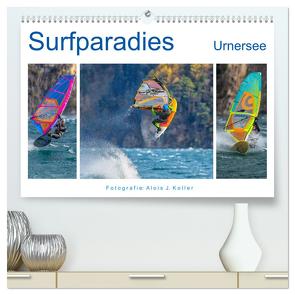 Surfparadies Urnersee (hochwertiger Premium Wandkalender 2024 DIN A2 quer), Kunstdruck in Hochglanz von J. Koller,  Alois