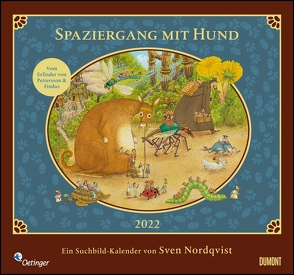 Sven Nordqvist: Spaziergang mit Hund 2022 – DUMONT Kinder-Kalender – Mit 12 Such- und Wimmelbildern – Format 38,0 x 35,5 cm von Nordqvist,  Sven