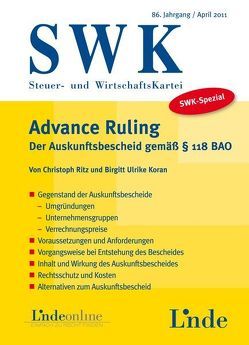 SWK-Spezial Advance Ruling von Koran,  Birgitt, Ritz,  Christoph