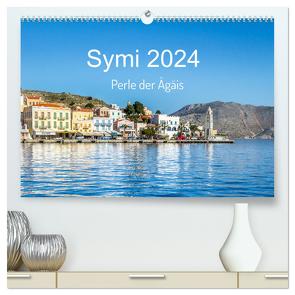 Symi 2024, Perle der Ägäis (hochwertiger Premium Wandkalender 2024 DIN A2 quer), Kunstdruck in Hochglanz von O. Schüller und Elke Schüller,  Stefan