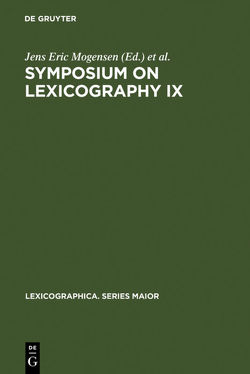 Symposium on Lexicography IX von Mogensen,  Jens Eric, Pedersen,  Viggo Hjornager, Zettersten,  Arne