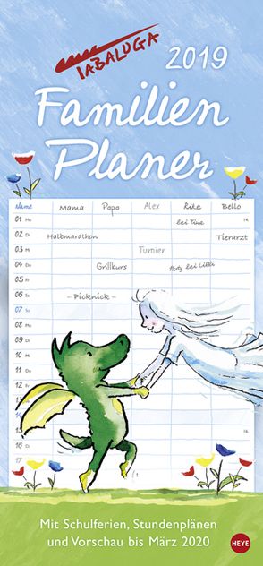 Tabaluga Familienplaner – Kalender 2019 von Heine,  Helme, Heye