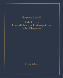 Tabelle der Hauptlinien der Linienspektren aller Elemente nach Wellenlänge geordnet von Kayser,  H, Ritschl,  R.