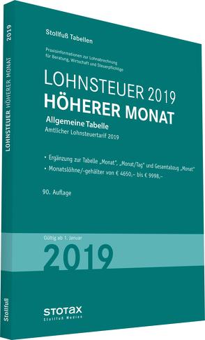 Tabelle, Lohnsteuer 2019 Höherer Monat