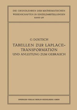 Tabellen zur Laplace-Transformation und Anleitung zum Gebrauch von Doetsch,  Gustav