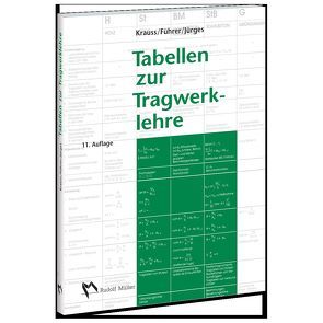 Tabellen zur Tragwerklehre von Führer,  Wilfried, Jürges,  Thomas, Krauss,  Franz