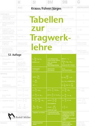 Tabellen zur Tragwerklehre von Führer,  Univ. Prof. em. Dr.-Ing. Wilfried, Jürges,  Prof. Dr.- Ing. Thomas, Krauss,  Univ.-Prof. em. Dr.-Ing. Franz