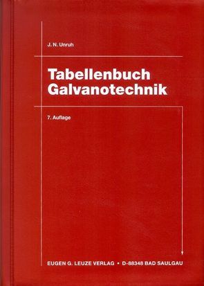 Tabellenbuch Galvanotechnik von Unruh,  Jürgen