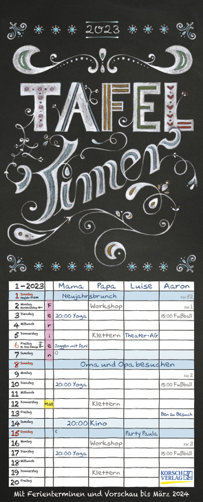 Tafel Timer 2023 von Korsch Verlag