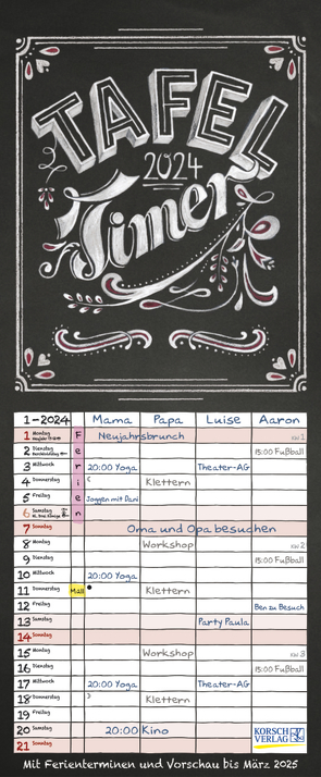 Tafel Timer 2024 von Korsch Verlag