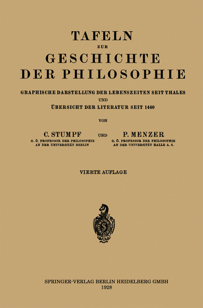 Tafeln zur Geschichte der Philosophie von Menzer,  Paul, Stumpf,  Karl, Thales,  NA