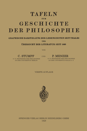 Tafeln zur Geschichte der Philosophie von Menzer,  P., Stumpf,  C.