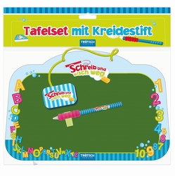 Tafelset mit Kreidestift und Schwämmchen