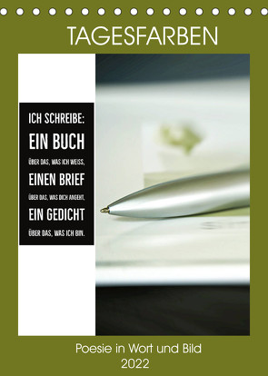 Tagesfarben – Poesie in Wort und Bild (Tischkalender 2022 DIN A5 hoch) von Marten und Gudrun Schwibbe,  Martina