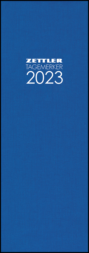 Tagevormerkbuch blau 2023 – Bürokalender 10,4×29,6 cm – 1 Tag auf 1 Seite – Einband mit Leinenstruktur – mit Eckperforation und Leseband – 808-0015