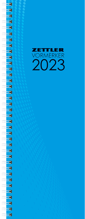 Tagevormerkbuch blau 2023 – Bürokalender 10,4×29,6 cm – 2 Tage auf 1 Seite – mit Eckperforation und Ringbindung – Tischkalender – 800-0015