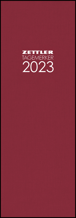 Tagevormerkbuch rot 2023 – Bürokalender 10,4×29,6 cm – 1 Tag auf 1 Seite – Einband mit Leinenstruktur – mit Eckperforation und Leseband – 808-0011