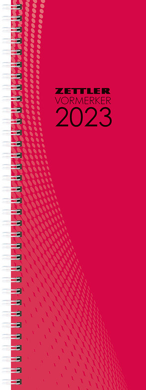 Tagevormerkbuch rot 2023 – Bürokalender 10,4×29,6 cm – 2 Tage auf 1 Seite – mit Eckperforation und Ringbindung – Tischkalender – 800-0011