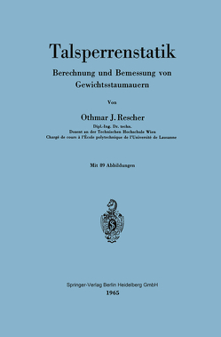 Talsperrenstatik von Rescher,  Othmar J.