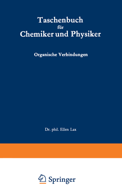 Taschenbuch für Chemiker und Physiker von D'Ans,  Jean, Lax,  E., Lax,  Ellen, Synowietz,  C.