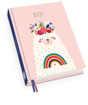 Taschenkalender »Flower-Lama« 2024 – Terminplaner mit Wochenkalendarium – Format 11,3 x 16,3 cm