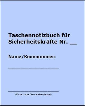 Taschennotizbuch für Sicherheitskräfte von Wenzl,  Christian