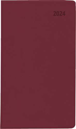 Taschenplaner Leporello PVC bordeaux 2024 9,5×16 1M/1S