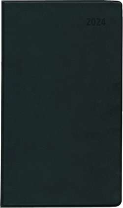 Taschenplaner Leporello PVC schwarz 2024 9,5×16 1M/2S