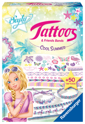 Ravensburger 18320 Tattoos & Friendsbands: Cool Summer – Freche Freundschaftsbänder aus bunten Garnen und Tattoos, DIY für Kinder ab 8 Jahren