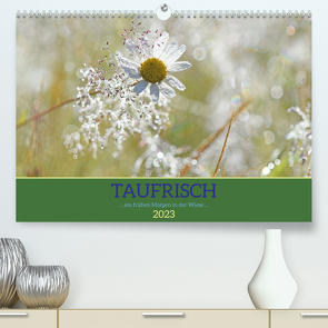 Taufrisch … am frühen Morgen in der Wiese (Premium, hochwertiger DIN A2 Wandkalender 2023, Kunstdruck in Hochglanz) von GUGIGEI