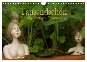 Tausendschön – handgeferigte Tonwesen (Wandkalender 2024 DIN A4 quer), CALVENDO Monatskalender von Pfleger,  Hans