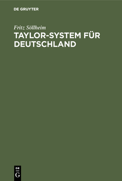 Taylor-System für Deutschland von Söllheim,  Fritz