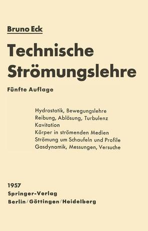 Technische Strömungslehre von Eck,  Bruno