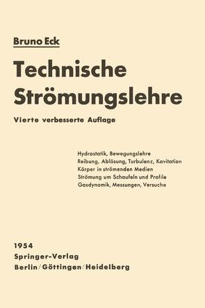 Technische Strömungslehre von Eck,  Bruno