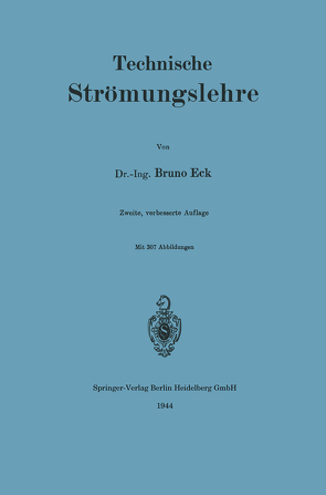 Technische Strömungslehre von Eck,  Bruno