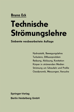 Technische Strömungslehre von Eck,  Bruno